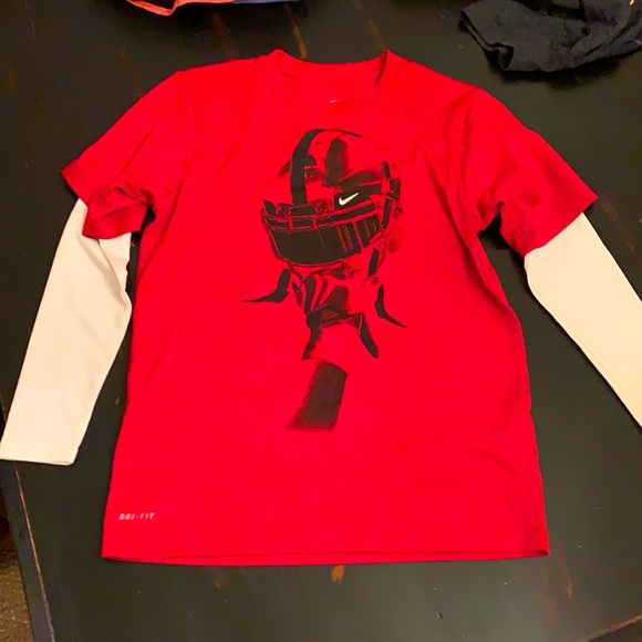 Nike Other - Nike red football tee with cropped sleeves S